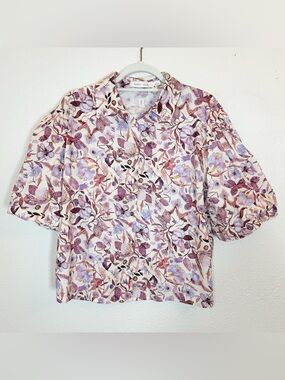 Bishop and Young Tyra Blouse Top Large Fancy Floral Spring Feminine Casual
